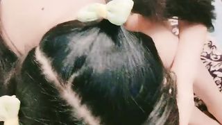 【69堂免费视频】-双马尾萝莉萌妹逼逼无毛第一视角啪啪，脱下内裤露逼特写口交，插入进进出出呻吟诱人，后入深插圆润美臀