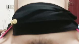 【69堂免费视频】穿上情趣装黑丝袜，第一视角后入大屁股，叫起来好听太骚了