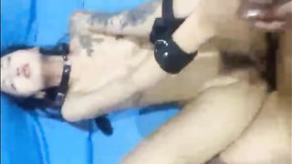 【69堂免费视频】【万人求】高颜值清纯美乳甜妹，居然还是小M女奴“戴狗链口球被内射”