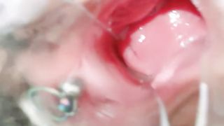 【69堂免费视频】乳环阴环眼镜御姐，肉丝美腿情趣内衣，阴环套在内裤上，假屌骑乘抽插，爆菊花，双洞齐开